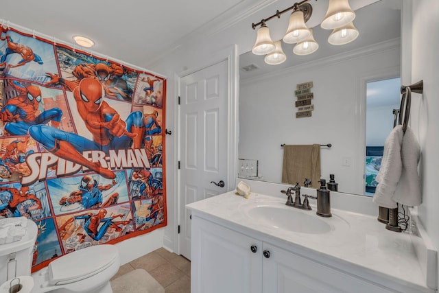 1918 Mosaic Trl, Murfreesboro, TN 37130 - full bath featuring toilet, vanity, crown molding, and tile patterned floors