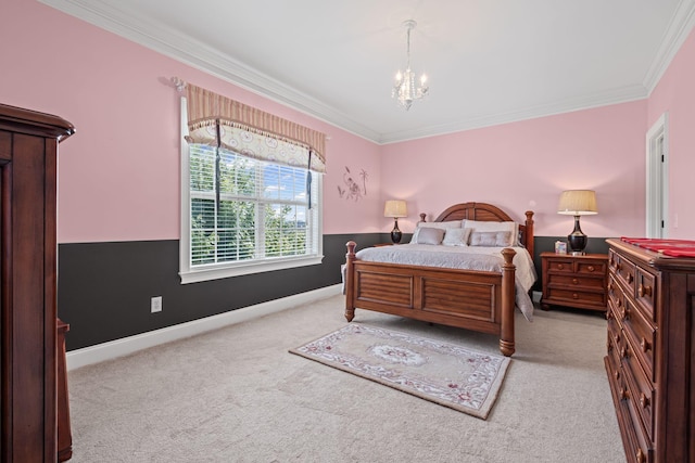 1638 Kelvington Blvd, Gallatin, TN 37066 - carpeted bedroom featuring a chandelier, ornamental molding, and baseboards