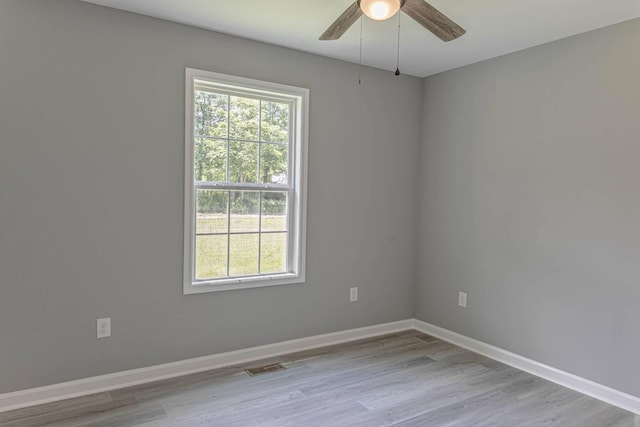 259 Longbranch Rd, Hohenwald, TN 38462 - empty room featuring baseboards, light wood finished floors, and a ceiling fan