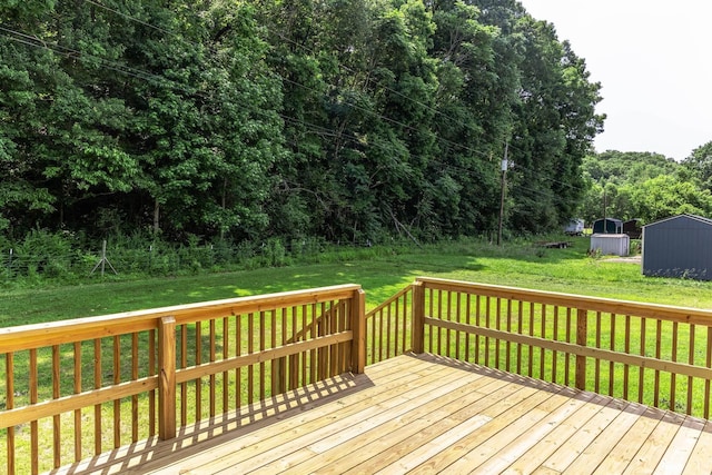 259 Longbranch Rd, Hohenwald, TN 38462 - wooden deck with a lawn