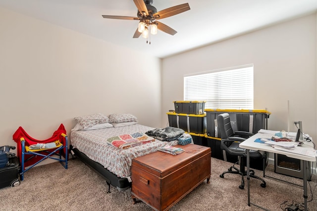 2800 N Hurricane Creek Rd, Mc Ewen, TN 37101 - bedroom featuring carpet floors, a desk, and ceiling fan