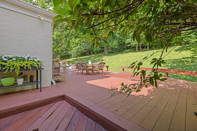 6116 Chickering Ct, Nashville, TN 37215 - wooden terrace featuring a yard and outdoor dining area