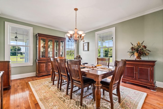 500 Old Pencil Mill Rd, Chapel Hill, TN 37034 - dining space with a chandelier, healthy amount of natural light, ornamental molding, light wood-style floors, and baseboards