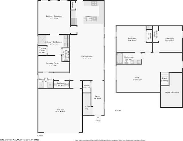 3617 Anthony Ave, Murfreesboro, TN 37129 - floor plan / room layout