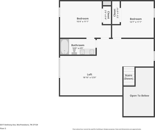 3617 Anthony Ave, Murfreesboro, TN 37129 - room layout