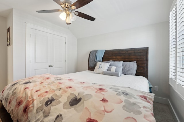 3617 Anthony Ave, Murfreesboro, TN 37129 - bedroom featuring a closet, carpet, ceiling fan, and baseboards