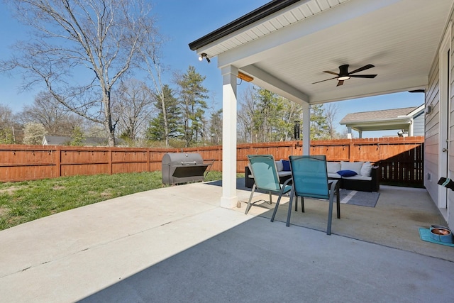 3617 Anthony Ave, Murfreesboro, TN 37129 - view of patio featuring a ceiling fan, outdoor dining space, and grilling area