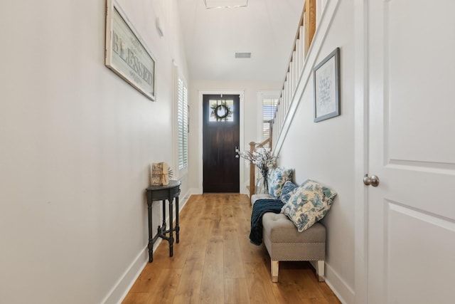 3617 Anthony Ave, Murfreesboro, TN 37129 - entryway with light wood-type flooring, baseboards, and stairs