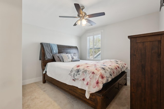 3617 Anthony Ave, Murfreesboro, TN 37129 - bedroom featuring light carpet, baseboards, a ceiling fan, and lofted ceiling