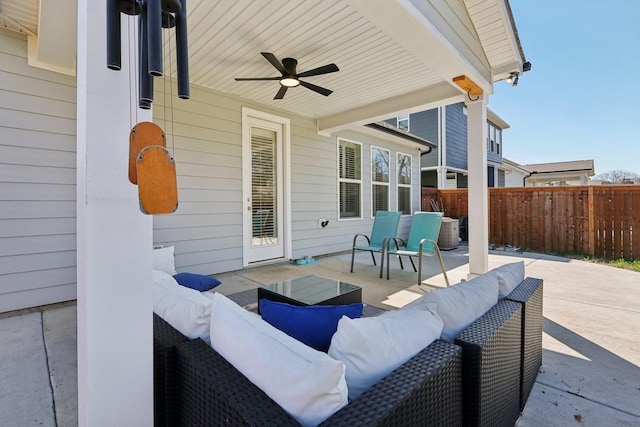 3617 Anthony Ave, Murfreesboro, TN 37129 - view of patio featuring an outdoor living space, ceiling fan, and cooling unit