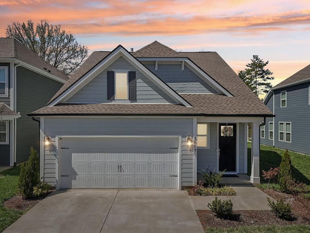 3617 Anthony Ave, Murfreesboro, TN 37129 - view of front of property with a shingled roof, an attached garage, and concrete driveway