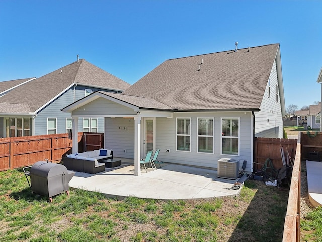 3617 Anthony Ave, Murfreesboro, TN 37129 - back of house featuring cooling unit, a fenced backyard, a patio, and an outdoor living space