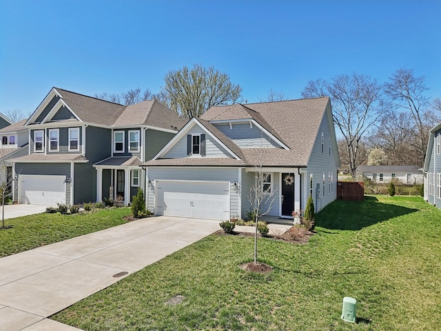 3617 Anthony Ave, Murfreesboro, TN 37129 - view of front of property featuring concrete driveway, a front lawn, a garage, and a shingled roof