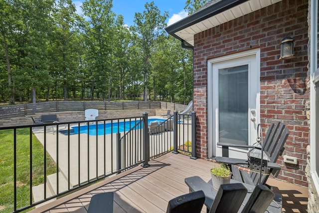 121 Regency Ln, Dickson, TN 37055 - wooden deck with a fenced backyard and view of scattered trees