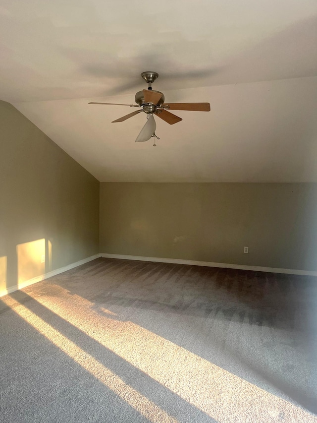 5550 Old Hickory Blvd, Hermitage, TN 37076 - additional living space with carpet flooring, a ceiling fan, lofted ceiling, and baseboards