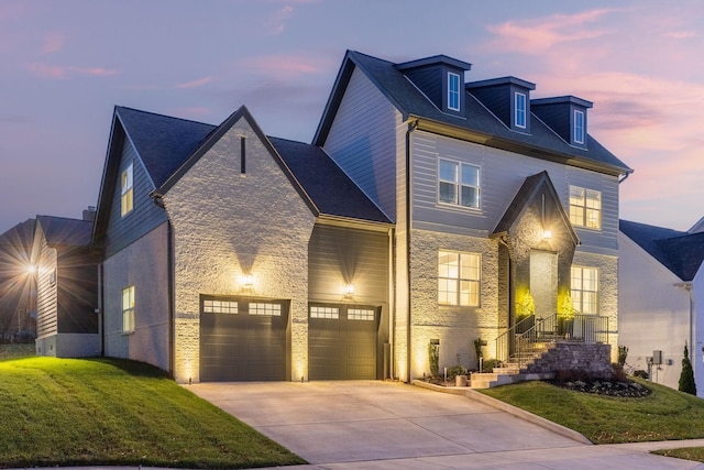 140 Barlow Dr, Franklin, TN 37064 - view of front of property with concrete driveway, an attached garage, and a yard
