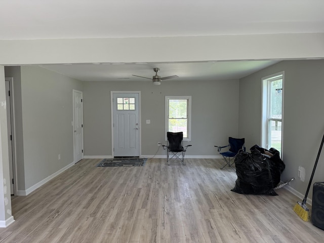 711 Gwen St, Paris, TN 38242 - entrance foyer featuring light wood finished floors and ceiling fan