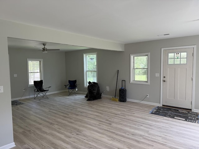 711 Gwen St, Paris, TN 38242 - entryway with light wood-style flooring, healthy amount of natural light, and ceiling fan