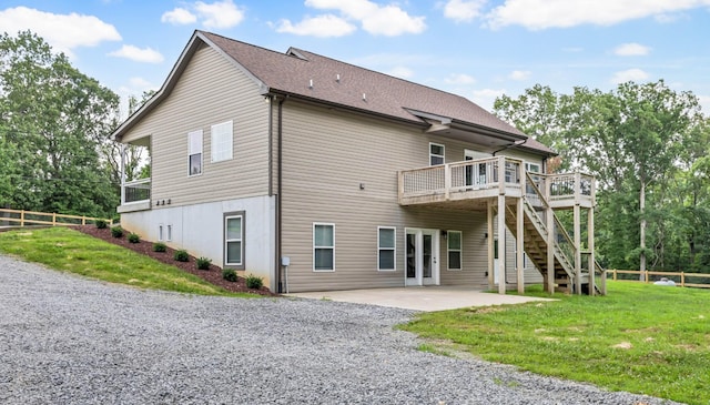 4510 Akin Rd, Cunningham, TN 37052 - back of house with a deck, a patio area, stairs, and roof with shingles