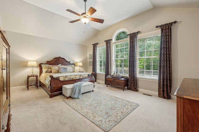 2064 Catalina Way, Nolensville, TN 37135 - bedroom featuring lofted ceiling, carpet, baseboards, and ceiling fan