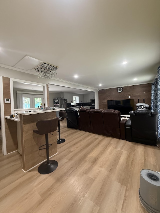 561 Castlegate Dr, Nashville, TN 37217 - living area with light wood finished floors and wood walls