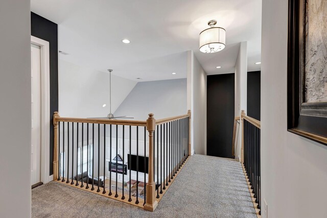 175 Dobson Knob Trl, Nolensville, TN 37135 - hallway featuring carpet floors and vaulted ceiling