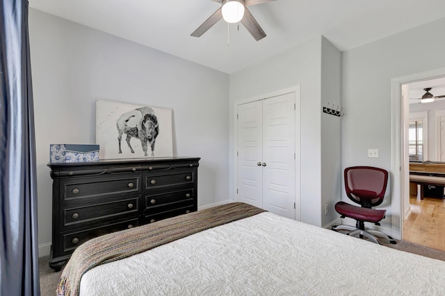 175 Dobson Knob Trl, Nolensville, TN 37135 - bedroom featuring a closet, ceiling fan, and baseboards