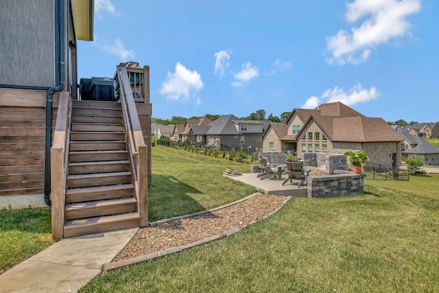 175 Dobson Knob Trl, Nolensville, TN 37135 - view of yard with stairway, a residential view, and a patio