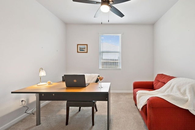 207 Addison Ave, Chapel Hill, TN 37034 - office area with light colored carpet, ceiling fan, and baseboards
