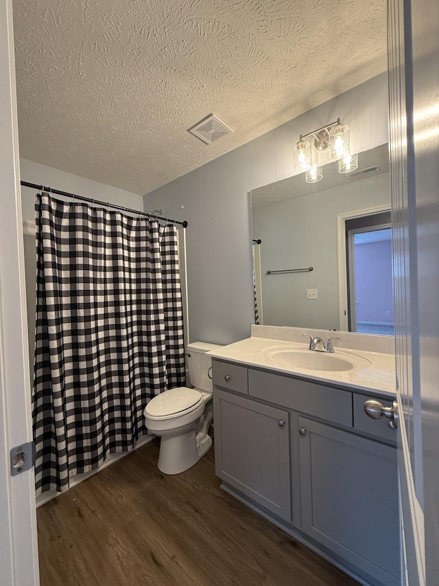 412 Moshe Mualem Pl, La Vergne, TN 37086 - bathroom featuring wood finished floors, vanity, a textured ceiling, and toilet