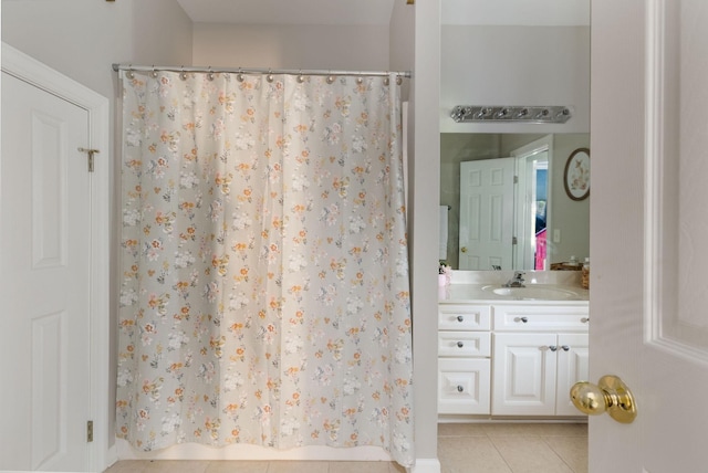 113 Joshuas Run, Goodlettsville, TN 37072 - bathroom with vanity, tile patterned flooring, and a shower with curtain