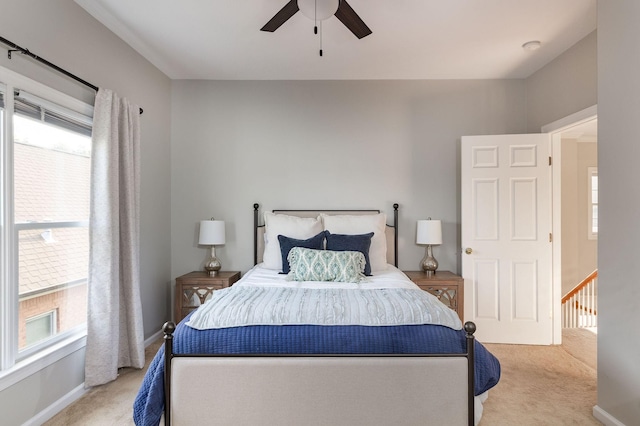 113 Joshuas Run, Goodlettsville, TN 37072 - bedroom featuring light carpet, ceiling fan, and baseboards