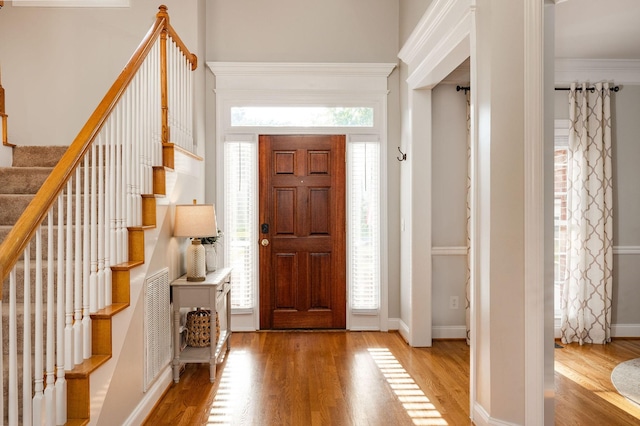 113 Joshuas Run, Goodlettsville, TN 37072 - entrance foyer with light wood finished floors, stairs, and baseboards