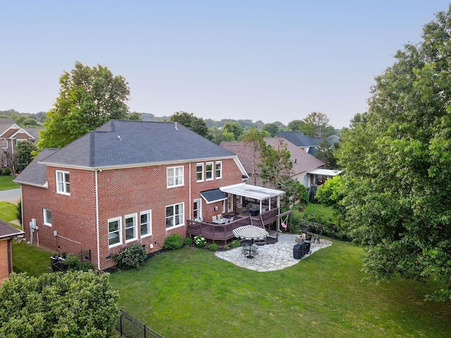113 Joshuas Run, Goodlettsville, TN 37072 - rear view of property featuring a patio area, a deck, brick siding, and a shingled roof