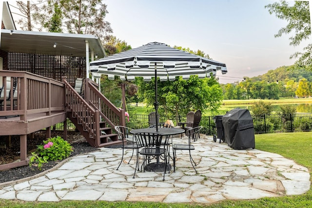113 Joshuas Run, Goodlettsville, TN 37072 - view of patio / terrace featuring a grill, a wooden deck, stairway, and outdoor dining area