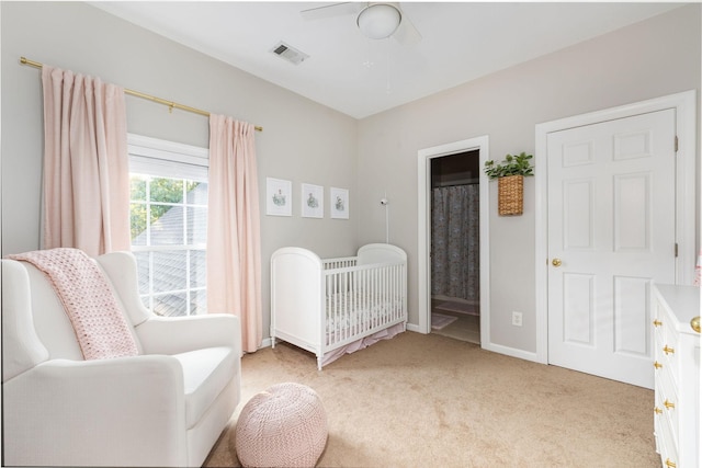 113 Joshuas Run, Goodlettsville, TN 37072 - bedroom featuring light carpet, baseboards, a ceiling fan, and ensuite bathroom