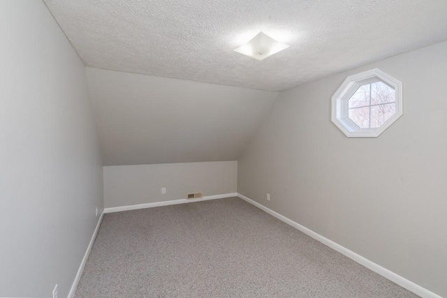 55 Bluebird Ln, Lafayette, TN 37083 - bonus room with a textured ceiling, lofted ceiling, carpet, and baseboards