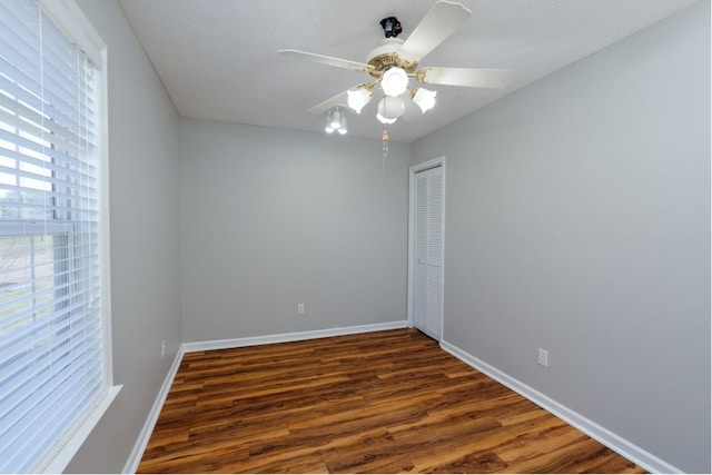55 Bluebird Ln, Lafayette, TN 37083 - empty room with wood finished floors, baseboards, and a ceiling fan