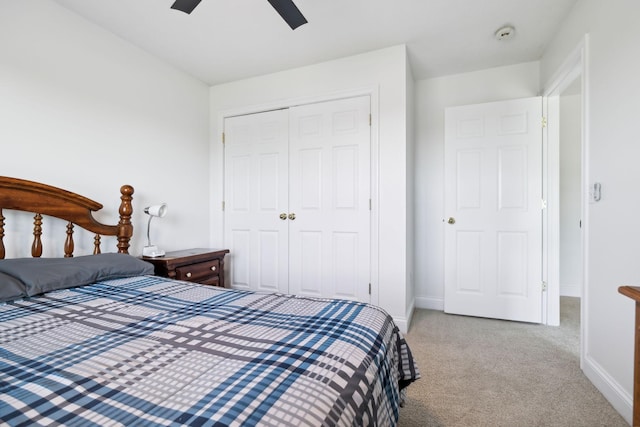 2056 Earl Pearce Cir, Mount Juliet, TN 37122 - bedroom with carpet, a closet, baseboards, and a ceiling fan