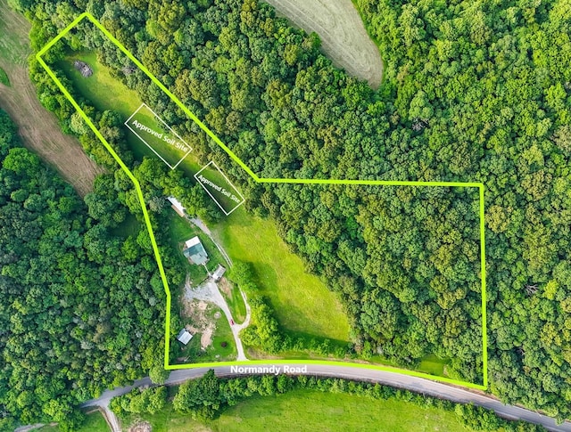 1105 Normandy Rd, Normandy, TN 37360 - aerial overview of property's location featuring property boundaries highlighted