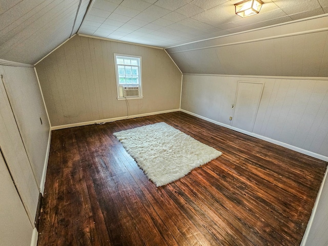 1105 Normandy Rd, Normandy, TN 37360 - additional living space with hardwood / wood-style floors, lofted ceiling, wooden walls, and baseboards