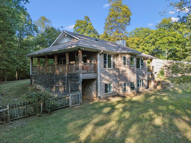 1064 Bills Ln, Joelton, TN 37080 - rear view of house featuring a chimney and brick siding