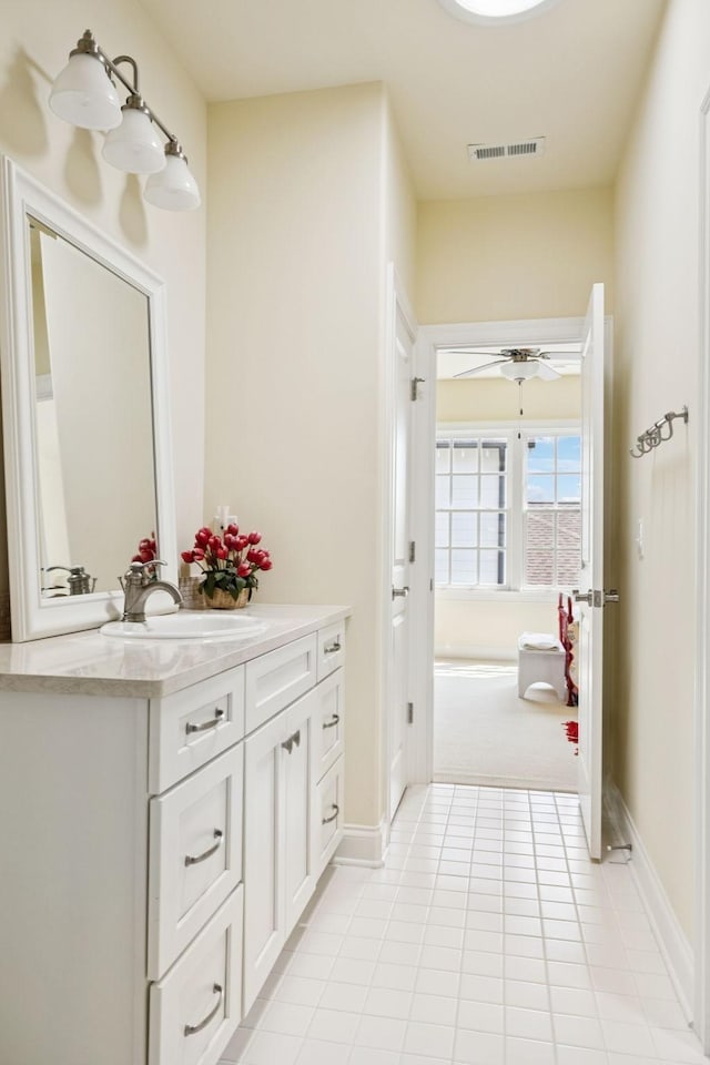 3007 General Martin Ln, Franklin, TN 37064 - full bathroom with vanity, ceiling fan, tile patterned floors, and baseboards