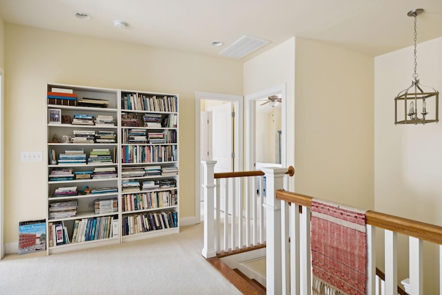 3007 General Martin Ln, Franklin, TN 37064 - corridor featuring an upstairs landing, a chandelier, and carpet floors