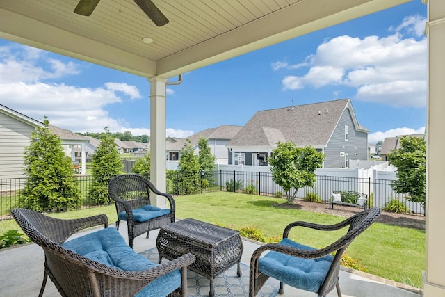 1045 Brayden Dr, Fairview, TN 37062 - view of patio with a residential view and a ceiling fan