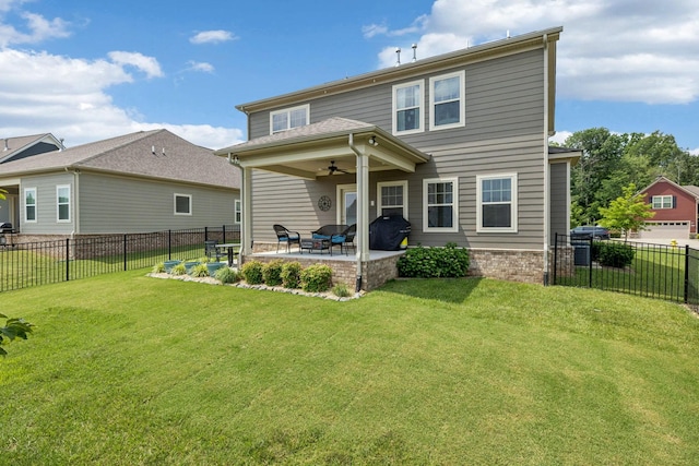 1045 Brayden Dr, Fairview, TN 37062 - back of property with ceiling fan and a patio