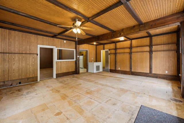 1319 Main St N, Carthage, TN 37030 - spare room featuring ceiling fan and beam ceiling