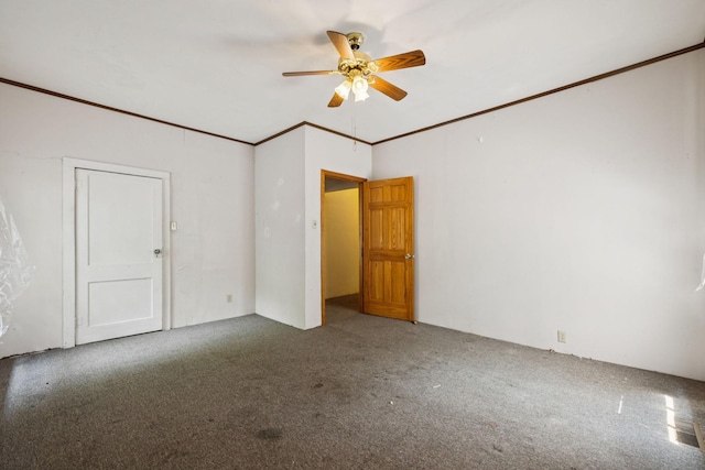 1319 Main St N, Carthage, TN 37030 - carpeted spare room with ceiling fan and crown molding