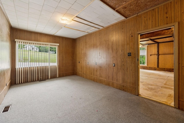 1319 Main St N, Carthage, TN 37030 - carpeted empty room featuring wood walls