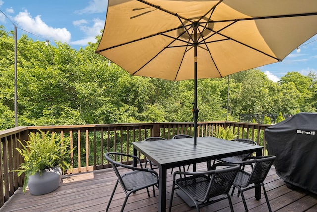 1074 Cantwell Pl, Spring Hill, TN 37174 - wooden terrace with outdoor dining space and a grill